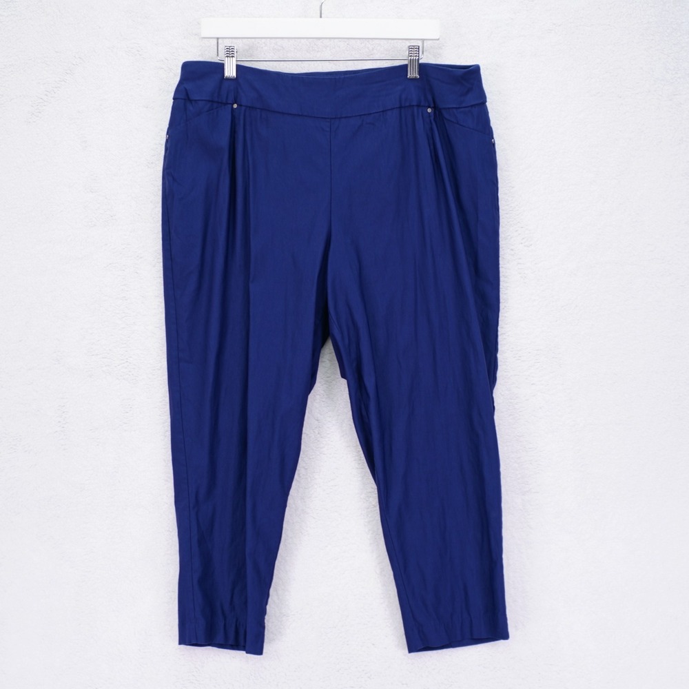Cato Blue Pants -18WP- High Rise 37 / 24 Rayon Nylon Spandex No Pockets